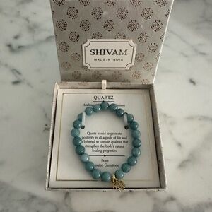 Shivam Aqua Quartz Beaded Bracelet